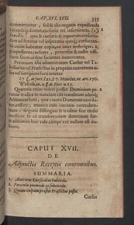 Caput XVII. De adjunctis receptis communibus.