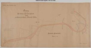 Strecke Hennef - Asbach: Auszug aus der Grundsteuer-Gemarkungskarte nach der Zusammenlegung. Gemarkung Irmeroth-Wallau. Mendt.