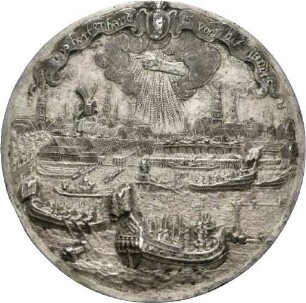 Medaille des Pieter van Abeele auf die glücklich überstandene Belagerung Amsterdams im Jahr 1650