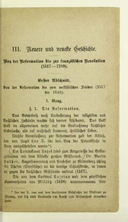 III. Neuere und neueste Geschichte. Von der Reformation bis zur französischen Revolution (1517-1789)