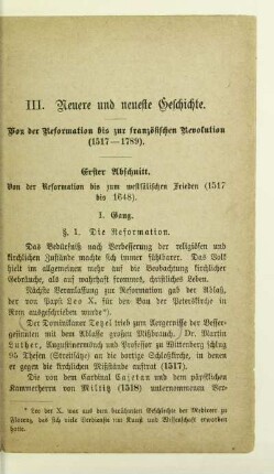 III. Neuere und neueste Geschichte. Von der Reformation bis zur französischen Revolution (1517-1789)