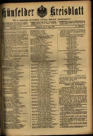 Ausgabe vom Donnerstag, den 19. Juni 1919.