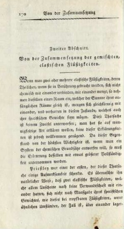 Zweiter Abschnitt. Von der Zusammensetzung der gemischten, elastischen Flüßigkeiten