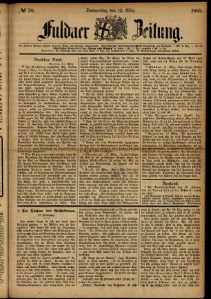 Ausgabe vom Donnerstag, den 12. März 1885.