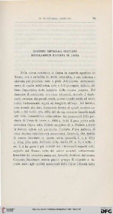 4.Ser.3.1884/85: Iscrizioni sepolcrali cristiane novellamente scoperte in Capua