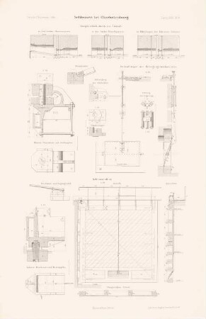Schleusen, Berlin-Charlottenburg: Schnitte, Details (aus: Atlas zur Zeitschrift für Bauwesen, hrsg. v. L.v.Tiedemann, Jg. 36, 1886)