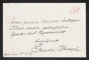 Brief von Hans Christoph Kaergel, Trude Kaergel und Rainer Kaergel an Gerhart Hauptmann