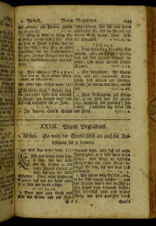 XXXII. Beym Begräbnis.