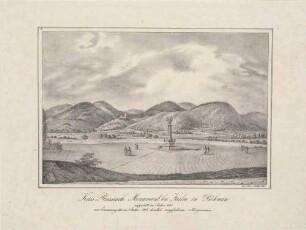 Das kaiserlich-russischen Monument für die Schlacht bei Kulm 1813 (Culm, heute Chlumec u Chabařovic) bei Teplitz (heute Teplice), 1835 erbaut