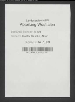 Dankesschreiben des Franziskaner-Guardians Amantius Embsmann für empfangenes Holz.