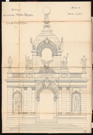 Volkstheater Schinkelwettbewerb 1892: Haupteingangshalle 1:25