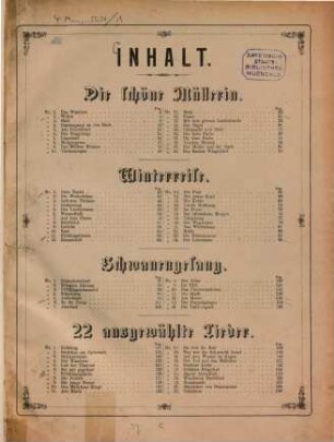 Schubert-Lieder : 22 ausgew. Lieder