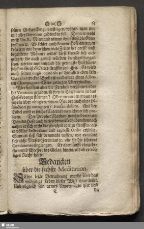 Gedancken über die sechste Meditation