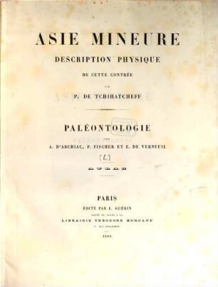 Asie Mineure : description physique de cette contrée, 4,[2]. Paléontologie