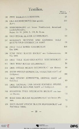 Textilien (Nr. 193-208)