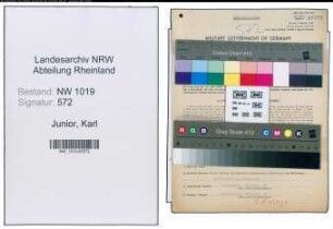 Entnazifizierung Karl Junior , geb. 16.12.1907 (Verwaltungsangestellter)