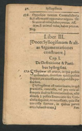 Cap. I. De Definitione & Partibus Syllogismi.