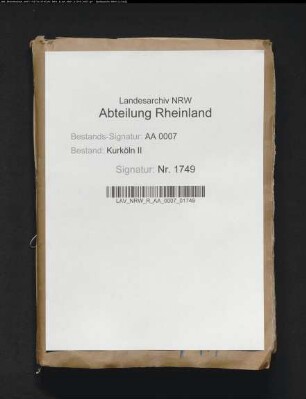 Verzeichnis der geistlichen Güter und ihrer Einkünfte in den Ämtern Bonn und Godesberg zu Rolandseck, Mehlem, Lannesdorf, Muffendorf, Rüngsdorf, Plittersdorf, Schweinheim, Godesberg, Kessenich, Dottendorf, Krucht und Friesdorf, Waldorf, Widdig, Üdorf, Urfeld, Hersel, Graurheindorf, Buschdorf, Lengsdorf, Duisdorf, Lessenich und Messdorf, Oedekoven