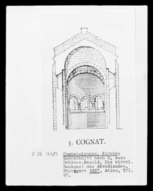 Cognat-Lyonne, Kirche Sainte-Radegonde, Querschnitt nach Osten