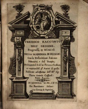 Racconto Veridico dell'Origine della Madonna di Reggio