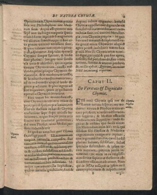 Caput II. De Veritate & Dignitate Chymiae