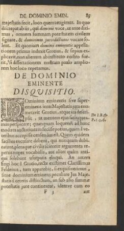 De Dominio Eminente Disquisitio.