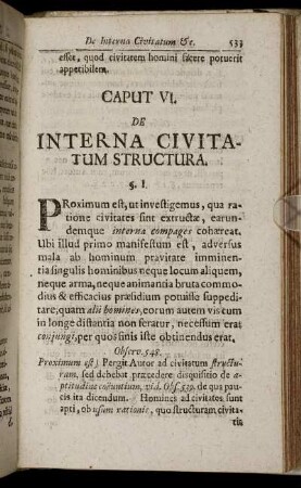 Caput VI. De Interna Civitatum Structura.