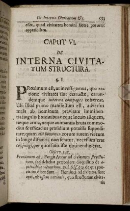 Caput VI. De Interna Civitatum Structura.