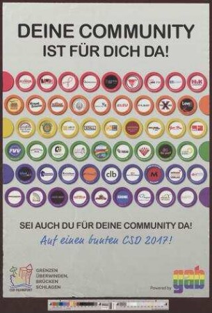 Deine Community ist für Dich da! Sei auch Du für Deine Community da! : Auf einem bunten CSD 2017!