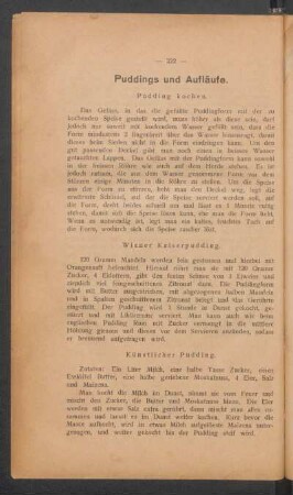 Puddings und Aufläufe.