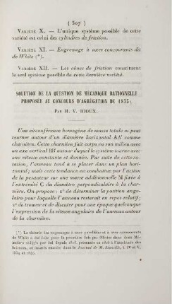 Solution de la question de mécanique rationnelle proposée au concours d'agrégation de 1873.