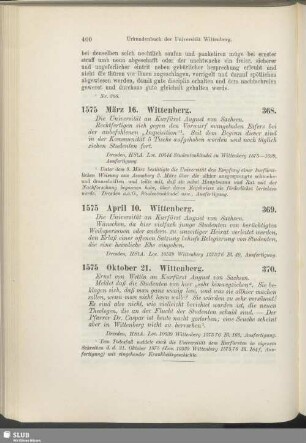 370. 1575, Oktober 21. Wittenberg
