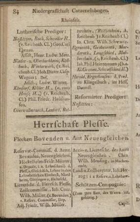 Herrschaft Plesse.