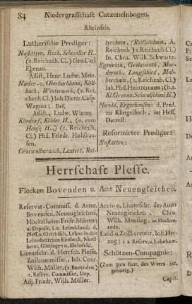 Herrschaft Plesse.