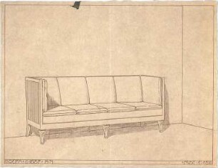 Niemeyer, Adalbert; Wohnräume, Möbel - Sofa (Perspektive)