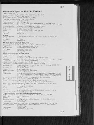 Department Sprache, Literatur, Medien II