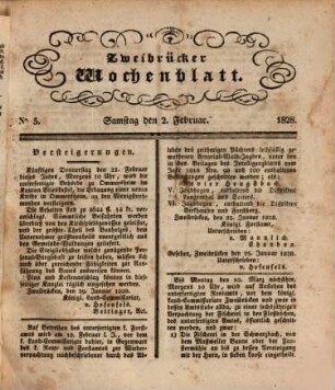 Zweibrücker Wochenblatt. 1828