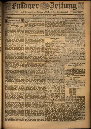Zweite Ausgabe vom Samstag, den 27. April 1901.