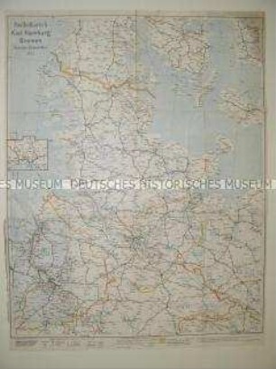 Administrative Karte von Norddeutschland mit den Postleitgebieten