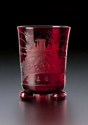 Becher mit Darstellung einer Belagerungsszene, um 1700