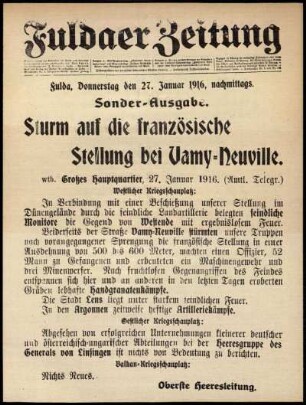Ausgabe vom Donnerstag, den 27. Januar 1916.