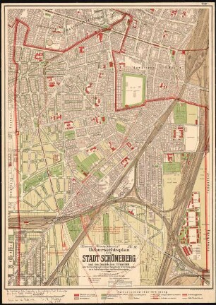 Städtische Tiefbahn [U-Bahn] zwischen Berlin und Schöneberg Schinkelwettbewerb 1912: Lageplan 1:4000