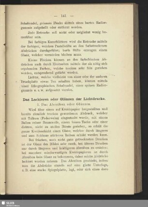 Das Lackieren oder Glänzen der Lichtdrucke