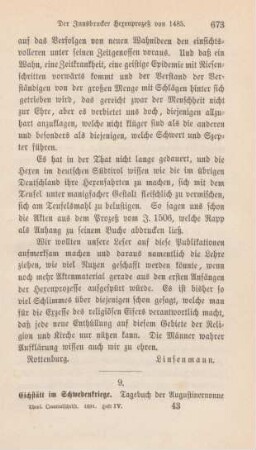 673-675 [Rezension] Staiger, Klara, Eichstätt im Schwedenkriege