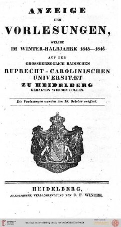 Wintersemester 1845/1846