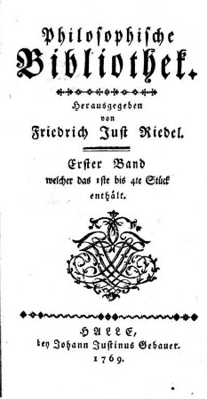 1: Philosophische Bibliothek