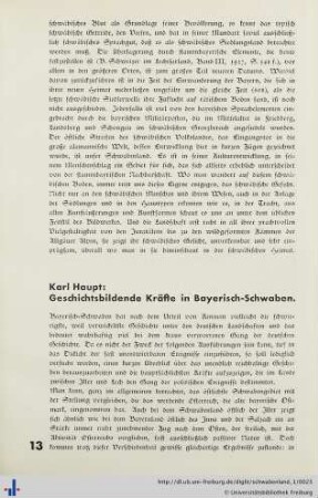 Geschichtsbildende Kräfte in Bayerisch-Schwaben.