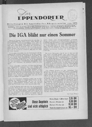 Die IGA blüht nur einen Sommer