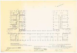 Evangelisches Diakonissenkrankenhaus Bethanien, Berlin-Kreuzberg Umbau. Seminargebäude: Neue Raumordnung 2. Obergeschoss 1:100 (Lichtpause von Inv.Nr. 36835)