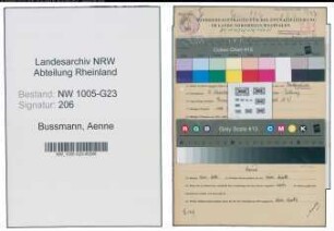 Entnazifizierung Aenne Bussmann , geb. 09.10.1908 (Kauffrau)